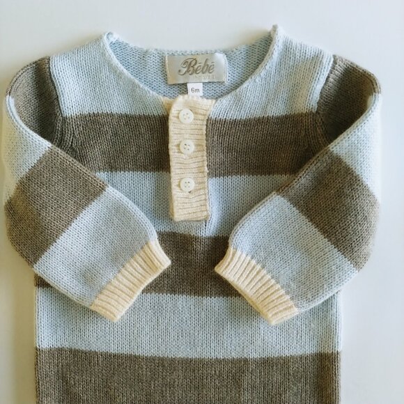 Bebe Soft Knit Striped Jumpsuit size 6 Months - Picture 12 of 13